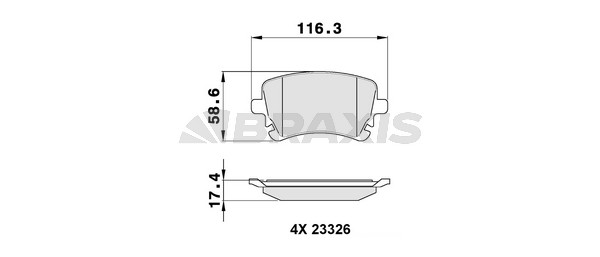 Audi A6 1997-2005 Arası RS6 quattro Braxis Marka Arka Balata Fişsiz