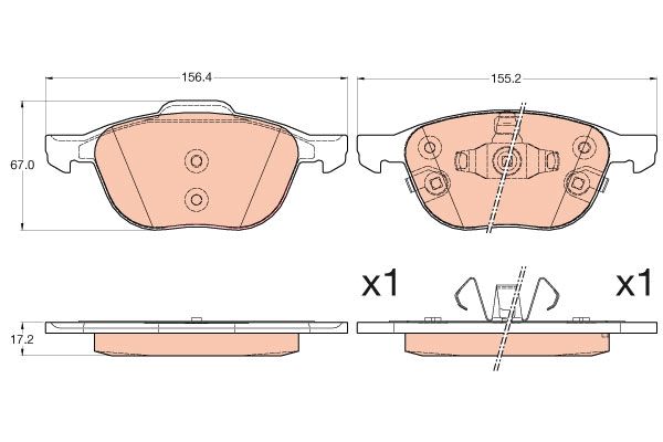 Ford Focus 2010-2014 Arası Electric TRW Marka Ön Balata