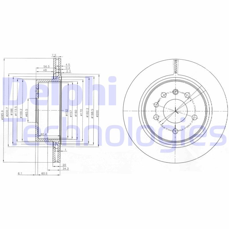 Opel Omega 1994-2005 Arası 2.0, 2.0 16V, 2.5 V6, 2.5 TD, 3.0 V6, 2.0 DTI 16V Delphi Marka Arka Havalı Fren Diski