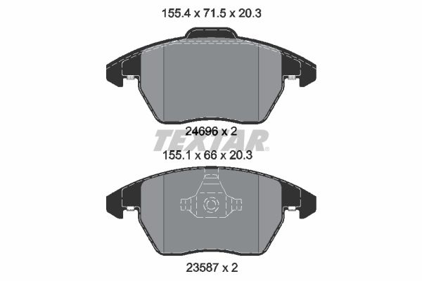Volkswagen Polo 2009-2013 Arası 1.4 TDI, 1.8 GTI, 1.0 TSI, 1.6, 2.0 R WRC Textar Marka Ön Balata