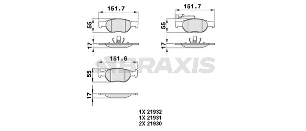 Fiat Bravo 1995-2001 Arası 1.6 16V Braxis Marka Ön Balata Fişli