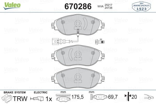 Volkswagen Sharan 2010-2014 Arası 2.0 TFSI Valeo Marka Ön Balata