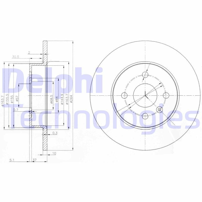 Opel Corsa 2000-2012 Arası 1.7 DTI 16V Delphi Marka Arka Fren Diski