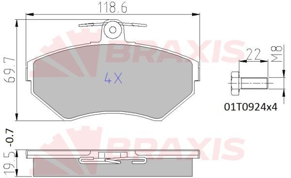 Audi A4 1994-2002 Arası 2.8 Braxis Marka Ön Balata