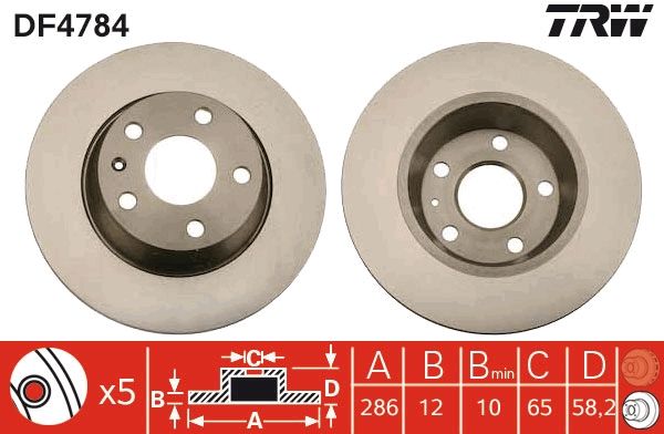 Audi Tt 2006-2015 Arası 1.8 TFSI TRW Marka Arka Fren Diski