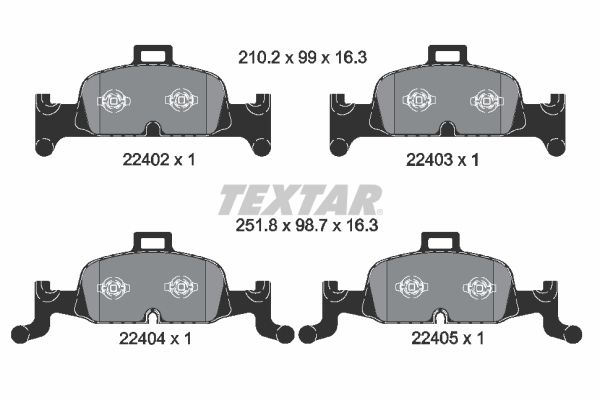 Audi A4 2015-2019 Arası 2.0 TDI, 2.0 TDI quattro, 1.4 TFSI, 3.0 TDI, 2.0 TFSI, 3.0 TDI quattro, 2.0 TFSI quattro Textar Marka Ön Balata