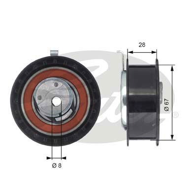 Volkswagen Polo 1994-2001 Arası 60 1.7 SDI, 64 1.9 D, 1.7 SDI, 1.9 D Gates Marka Vantilatör Kayış Gergi Rulmanı