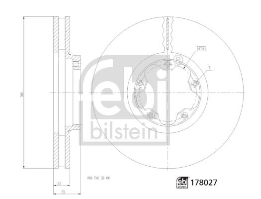 Ford Tourneo Custom 2012-2016 Arası 2.2 TDCi Febi Marka Ön Fren Diski