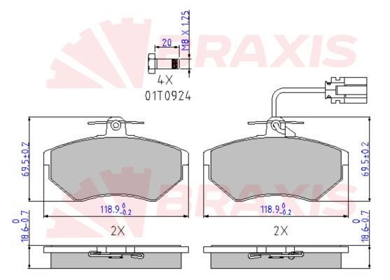 Audi 80 1986-1995 Arası 2.3 E quattro Braxis Marka Ön Balata Fişli