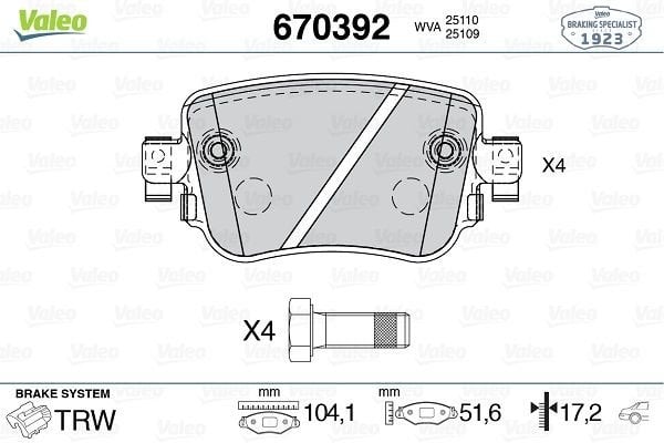 Volkswagen Sharan 2010-2014 Arası 2.0 TDI Valeo Marka Ön Balata