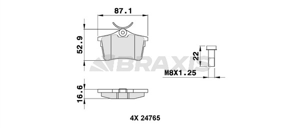 Citroen Berlingo 2008-2012 Arası 1.6 HDi 75 16V Braxis Marka Arka Balata