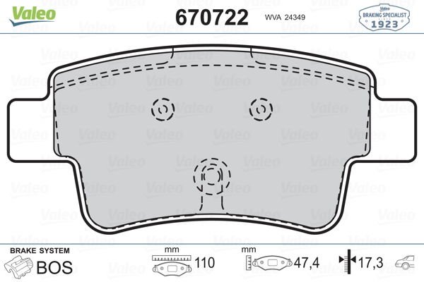 Fiat Punto 2005-2009 Arası 1.6 D Multijet Valeo Marka Arka Balata