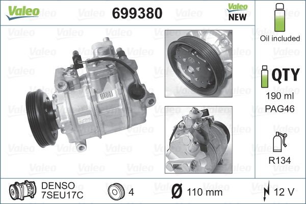 Audi A4 2000-2005 Arası 1.9 TDI Valeo Marka Klima Kompresörü