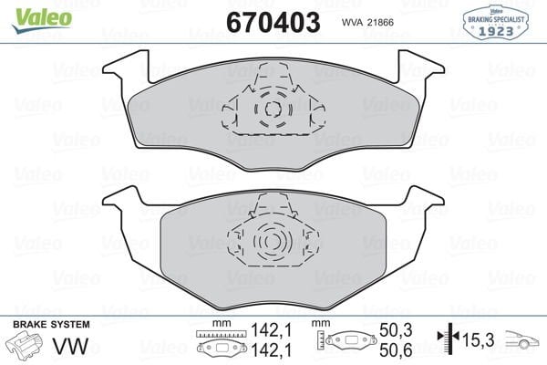 Volkswagen Golf 1989-1999 Arası 1.6 Valeo Marka Ön Balata