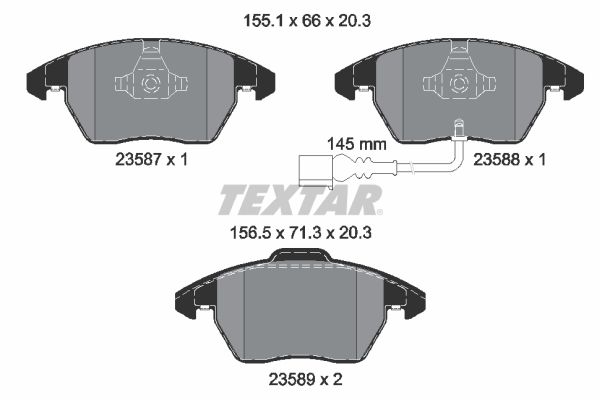 Volkswagen Caddy 2004-2015 Arası 1.9 TDI 4motion Textar Marka Ön Balata