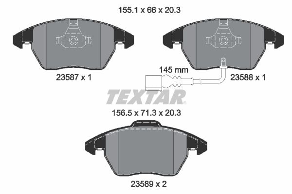 Volkswagen Jetta 2008-2012 Arası 2.0 TDI Textar Marka Ön Balata