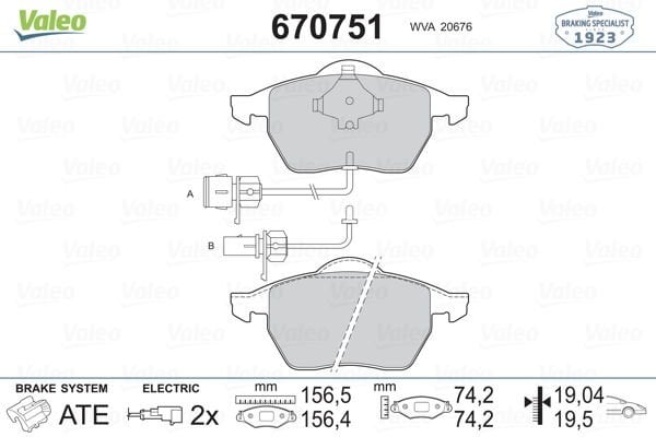 Audi A4 1994-2002 Arası 2.6 Valeo Marka Ön Balata