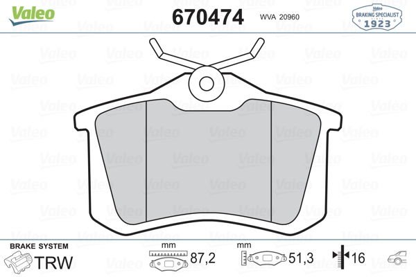 Volkswagen Corrado 1987-1995 Arası 1.8 G60 Valeo Marka Arka Balata