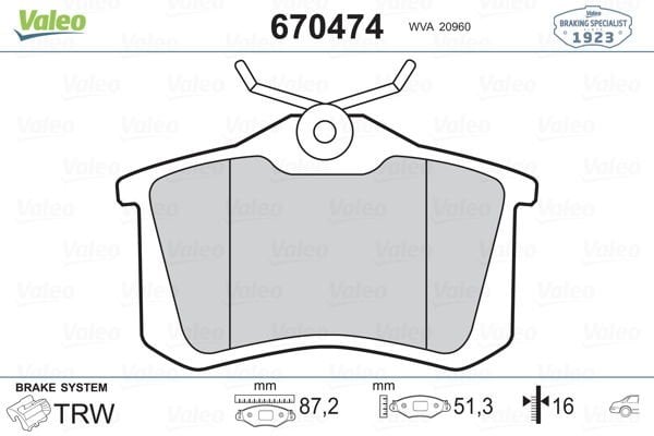 Volkswagen Corrado 1987-1995 Arası 2.9 VR6 Valeo Marka Arka Balata