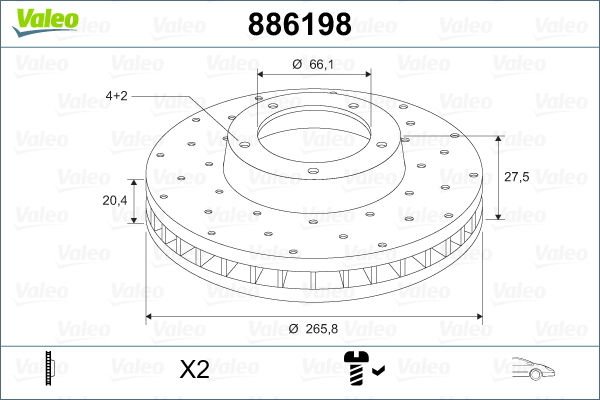 Citroen Xantia 1993-2003 Arası 1.6 i Valeo Marka Ön Hava Soğutmalı Fren Diski