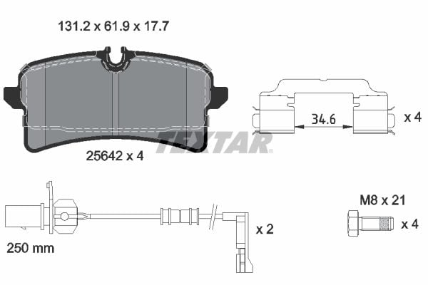Audi A6 2010-2018 Arası S6 quattro, 2.0 TFSI Textar Marka Arka Balata