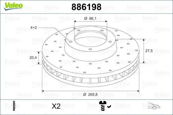 Citroen Zx 1991-1999 Arası 2.0 i 16V Valeo Marka Ön Hava Soğutmalı Fren Diski