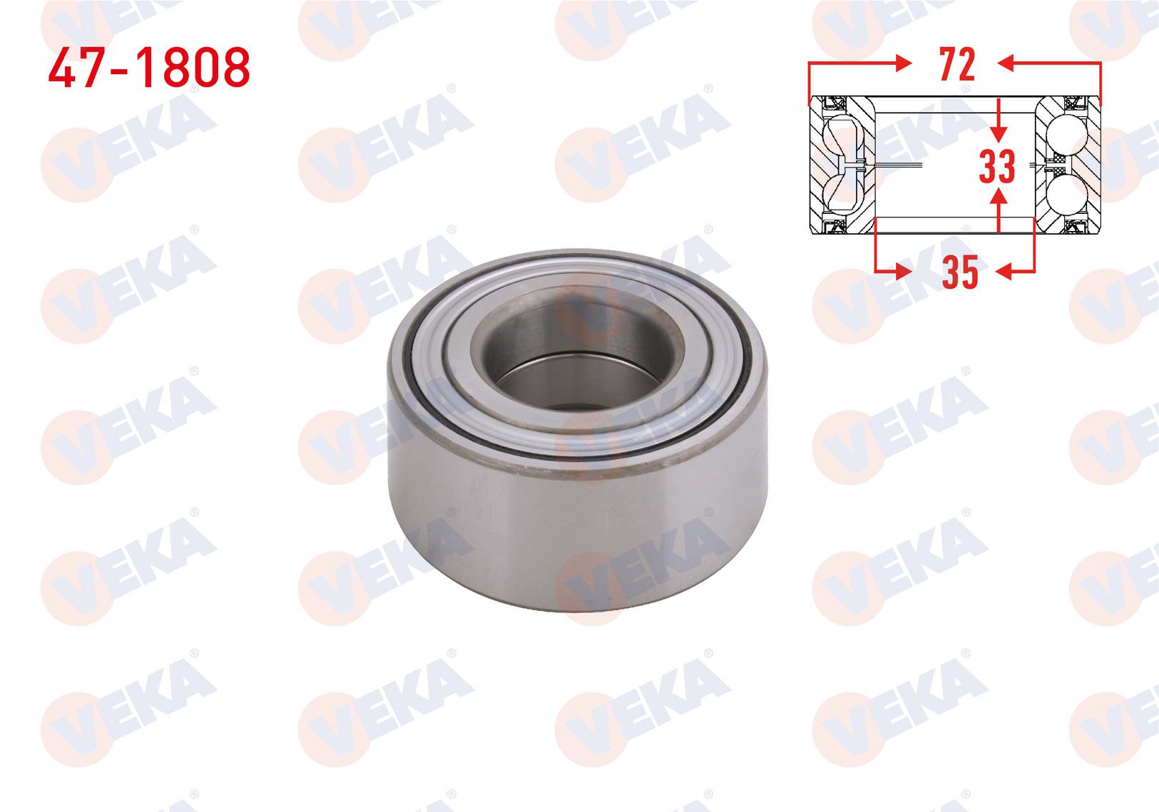 Linea 1.4 8V Ön Teker Rulmanı Veka 47-1808