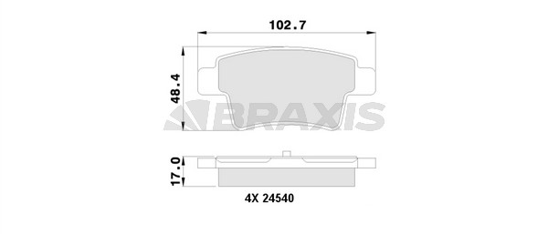 Citroen C4 2006-2015 Arası 1.6 THP 140 Braxis Marka Arka Balata