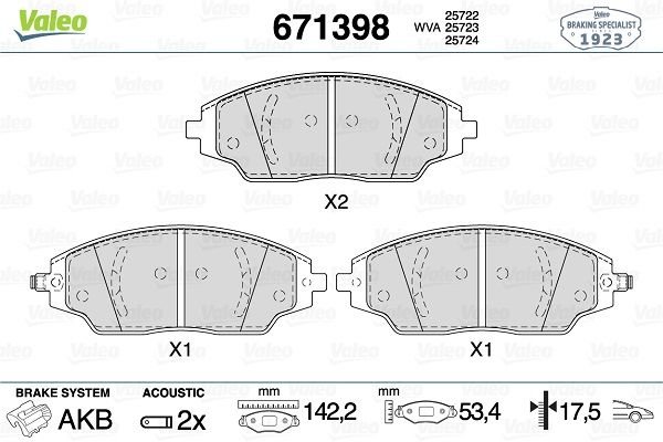Chevrolet Aveo 2011-2015 Arası 1.3 D Valeo Marka Ön Balata