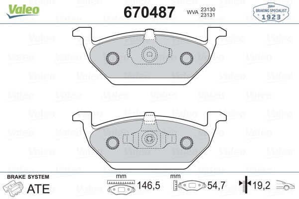 Volkswagen Jetta 2008-2012 Arası 1.2 TSI Valeo Marka Ön Balata