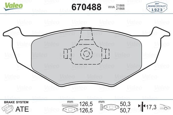 Volkswagen Polo 1994-1999 Arası 50 1.0 Valeo Marka Ön Balata