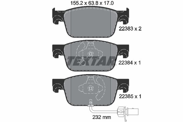 Audi A4 2015-2019 Arası 2.0 TDI, 2.0 TDI quattro, 1.4 TFSI, 3.0 TDI, 2.0 TFSI, 3.0 TDI quattro, 2.0 TFSI quattro Textar Marka Ön Balata