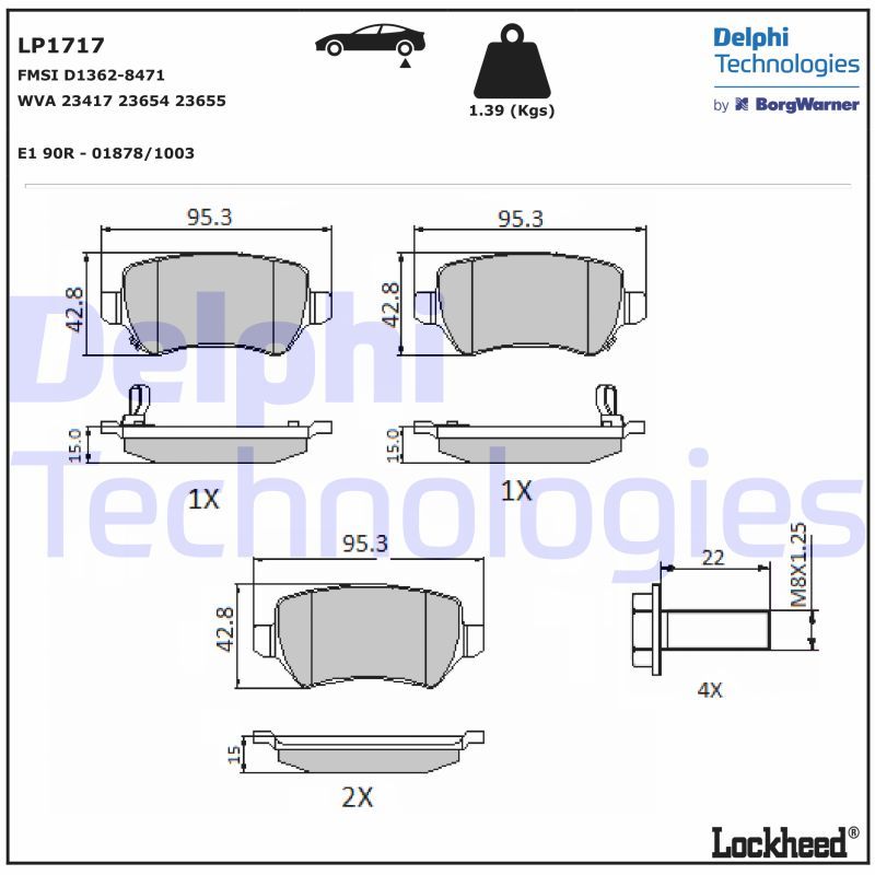 Opel Meriva 2003-2010 Arası 1.4 16V Twinport LPG Delphi Marka Arka Balata