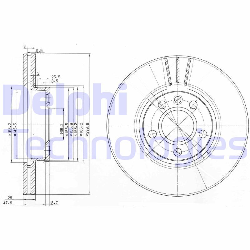 Volkswagen Sharan 1995-2010 Arası 1.9 TDI, 2.0 Delphi Marka Ön Fren Diski
