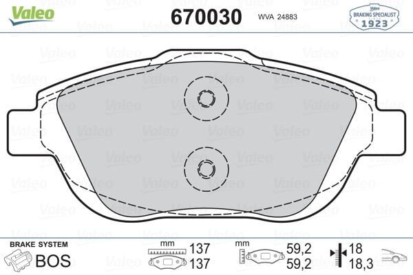 Citroen C3 2009-2013 Arası 1.6 VTi 120 Valeo Marka Ön Balata