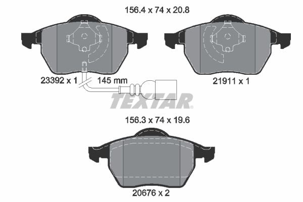 Volkswagen Golf 1989-1998 Arası 2.9 VR6 Syncro Textar Marka Ön Balata