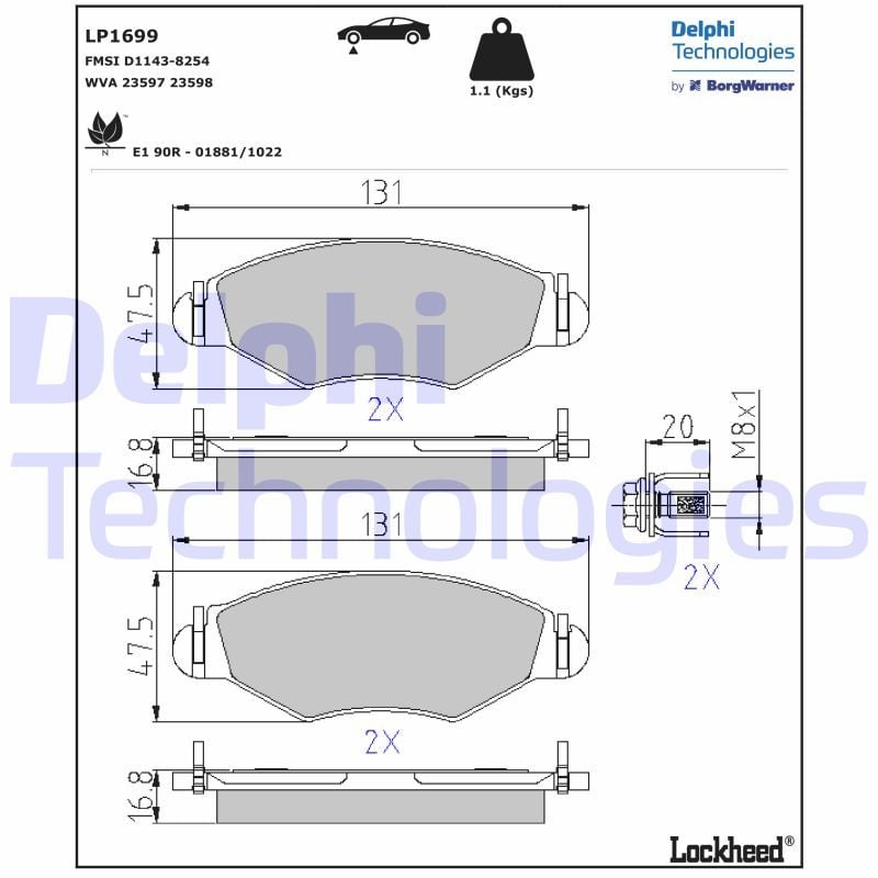 Peugeot 206 1998-2012 Arası 1.4 i Delphi Marka Ön Balata