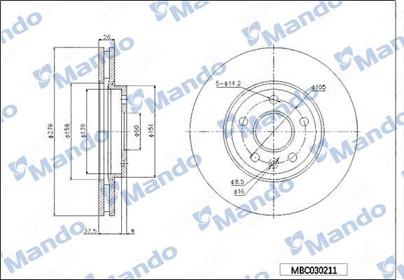 Chevrolet Cruze 2009-2013 Arası 1.6 Mando Marka Ön Fren Diski