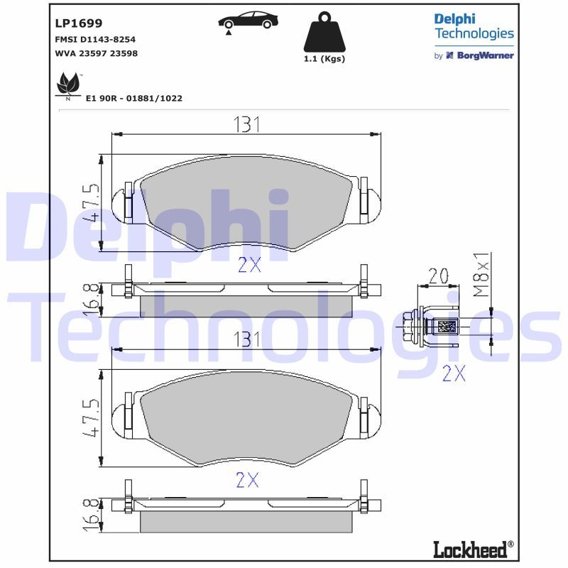 Peugeot 206 1998-2012 Arası 1.4 i Delphi Marka Ön Balata