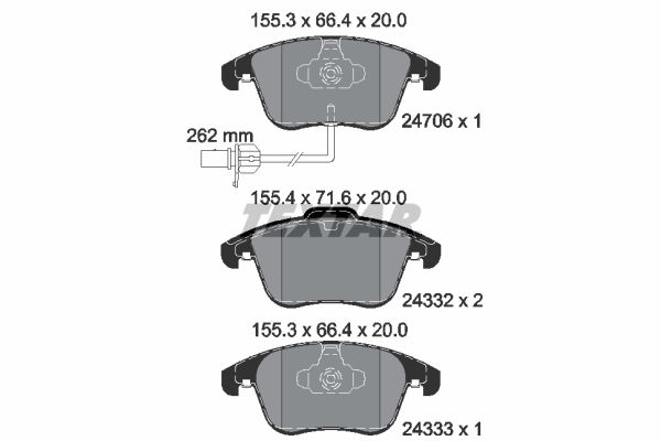 Audi A4 2007-2016 Arası 1.8 TFSI, 2.0 TDI quattro, 1.8 TFSI quattro Textar Marka Ön Balata