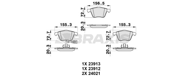 Audi A3 2003-2015 Arası S3 quattro Braxis Marka Ön Balata Fişli