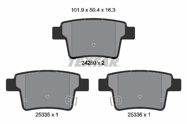 Ford Mondeo 2000-2007 Arası 2.2 TDCi, 2.0 16V DI / TDDi / TDCi, 2.5 V6 24V, 2.0 16V, 1.8 16V, 2.0 16V TDDi / TDCi Textar Marka Arka Balata