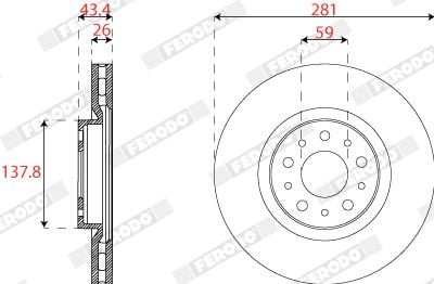 Fiat Egea 2015-2020 Arası 1.4 Ferodo Marka Ön Fren Diski