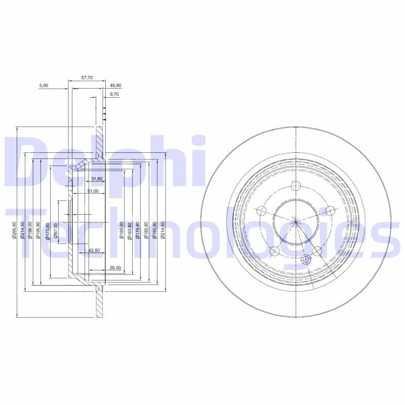 Ford Galaxy 2006-2015 Arası 1.6 TDCi, 2.0 TDCi Delphi Marka Arka Fren Diski