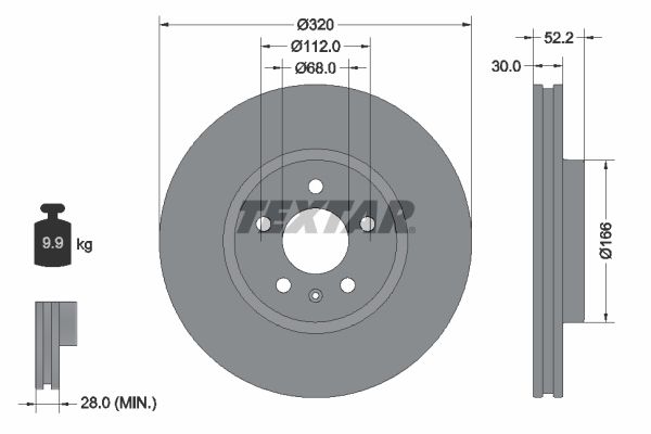 Audi A4 2007-2015 Arası 2.7 TDI Textar Marka Ön Fren Diski