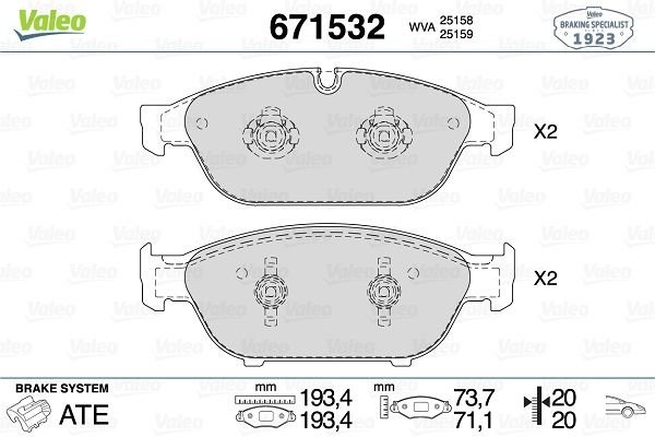 Audi A6 2010-2018 Arası 3.0 TFSI quattro Valeo Marka Ön Balata