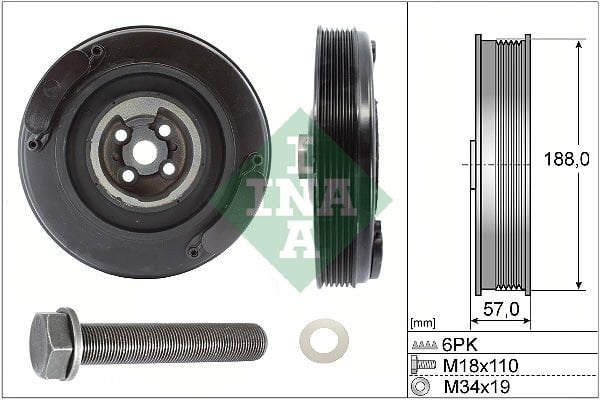 Ford Galaxy 1995-2006 Arası 1.9 TDI INA Marka Krank Kasnağı