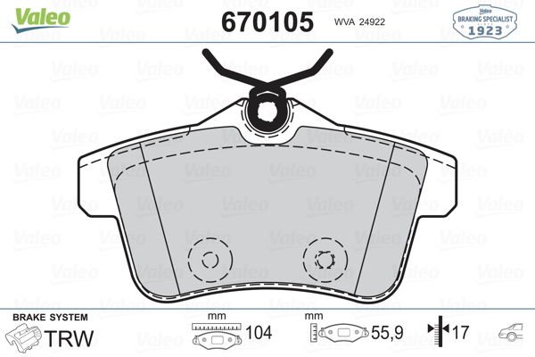 Citroen C4 2009-2013 Arası 1.6 HDi 110 Valeo Marka Arka Balata