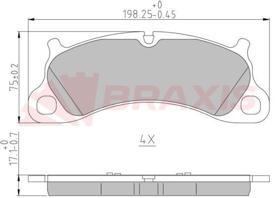 Porsche 911 2011-2016 Arası 3.8 Carrera S, 3.8 Carrera S / GTS, 3.8 Carrera 4S, 3.8 Carrera 4S / 4 GTS, 3.0 Carrera S Braxis Marka Ön Balata
