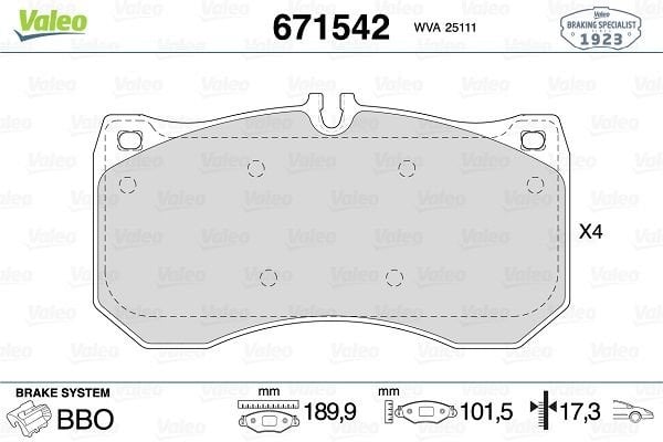 Audi A7 2010-2018 Arası 2.8 FSI Valeo Marka Ön Balata